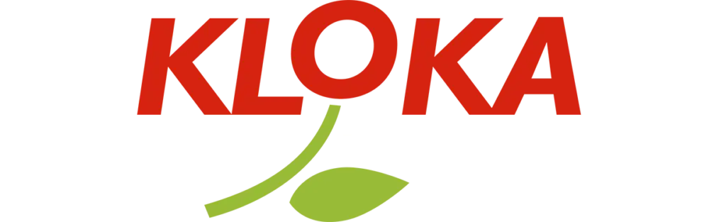KLOKA Logotype Vit Invert