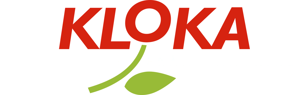 KLOKA Logotype Vit Invert